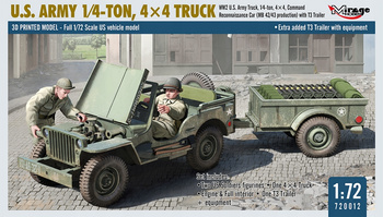 Mirage 720012 Model 1:72 - U.S. Army 1/4-ton, 4x4 Truck