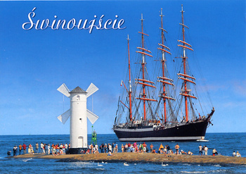 Pocztówka - Żaglowiec - Świnoujście