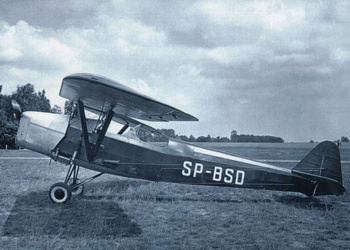 Pocztówka 21x14,8 cm - Samolot szkolno-łącznikowy RWD-8 pws