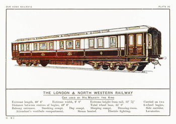 Pocztówka - The London & North Western Railway - Car Used by His Majesty the King