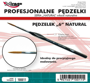Pędzelek Mirage Hobby 100011 Natural rozmiar 6 (włosie naturalne)