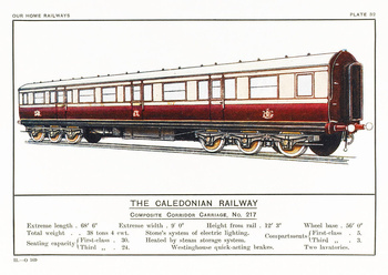 Pocztówka - The Caledonian Railway - Composite Corridor Carriage No. 217