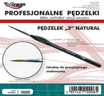 Pędzelek Mirage Hobby 100008 Natural rozmiar 3 (włosie naturalne)