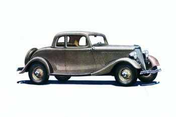 Pocztówka - Samochód Ford V-8 De Luxe Coupe 1934