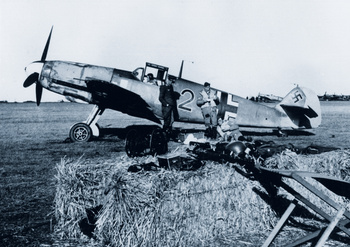 Pocztówka reklamowa 21x14,8 cm - Samolot myśliwski Messerschmitt Bf 109F-2