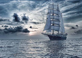 Pocztówka - Żaglowiec