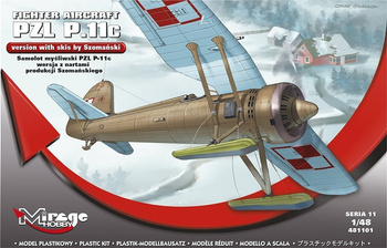 Mirage 481101 - 1:48 Samolot myśliwski PZL P-11c wersja z nartami produkcji Szomańskiego