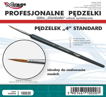 Pędzelek Mirage Hobby 100020 Standard rozmiar 4 (włosie syntetyczne)