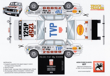 Model kartonowy - Polski Fiat 125p Rekord