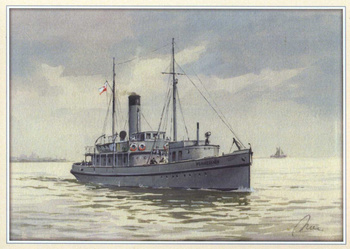 Pocztówka - Okręt hydrograficzny ORP POMORZANIN