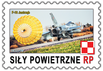 Magnes - Samolot F-16 Jastrząb podczas lądowania