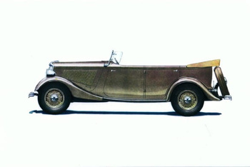 Pocztówka - Samochód Ford V-8 Phaeton 1934