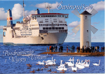 Pocztówka - Prom pasażersko-samochodowy WAWEL