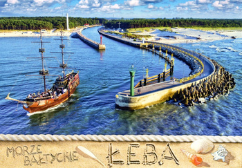 Pocztówka - Statek wycieczkowy DENEGA - Łeba