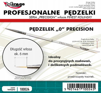 Pędzelek Mirage Hobby 100024 Precision Kolinsky rozmiar 0