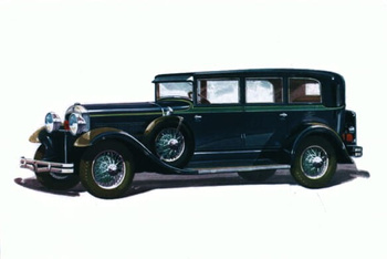 Pocztówka - Samochód Hudson seven-passengers Club Sedan 1929