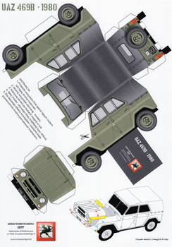 Model kartonowy - UAZ 469B (1980)