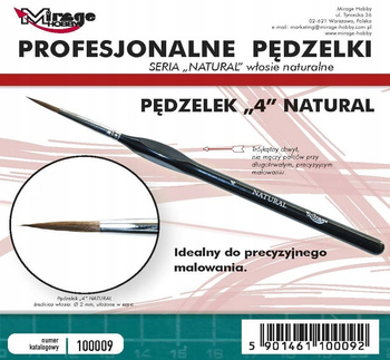Pędzelek Mirage Hobby 100009 Natural rozmiar 4 (włosie naturalne)