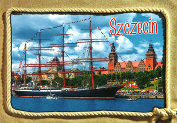 Pocztówka - Żaglowiec SEDOV - Szczecin