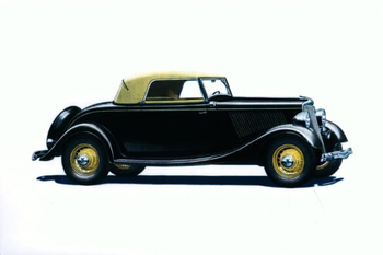 Pocztówka - Samochód Ford V-8 Convertible Cabriolet 1934