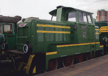 Pocztówka - Lokomotywa spalinowa SM25-002 - Warszawa