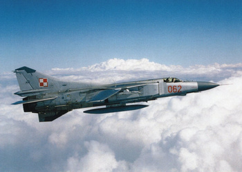 Pocztówka 21x14,8 cm - Samolot myśliwski MiG-23MF