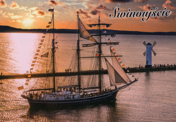 Pocztówka - Żaglowiec w Świnoujściu