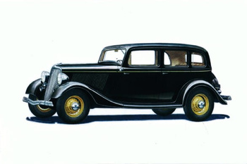 Pocztówka - Samochód Ford V-8 De Luxe 4-door Sedan 1934