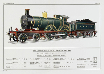 Pocztówka - The South Eastern & Chatham Railway - Express Passenger Locomotive No. 735