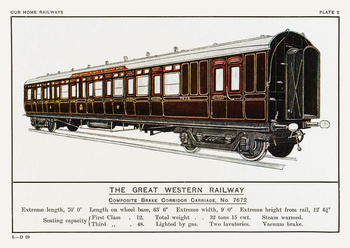 Pocztówka - The Great Western Railway - Composite Brake Corridor Carriage No. 7672