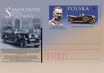 Kartka pocztowa - Samochody Józefa Piłsudskiego - Cadillac