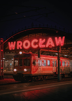 Pocztówka - Elektryczny zespół trakcyjny EN57-1278 - Wrocław Główny