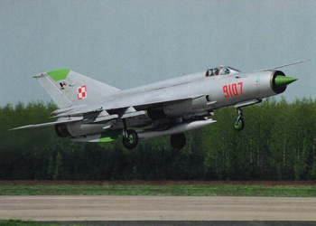 Pocztówka 21x14,8 cm - Samolot myśliwski MiG-21MF