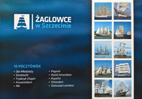 Zestaw 10 pocztówek w obwolucie - Żaglowce w Szczecinie