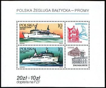 Polska 1986 - Blok Fi 128 - Polska Żegluga Bałtycka - Promy