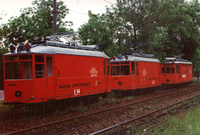Pocztówka - Wagony techniczne przy Hali Ludowej - Wrocław 1994 r.