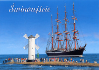 Pocztówka - Żaglowiec - Świnoujście