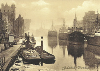 Pocztówka-reprint - Statki w Gdańsku około 1930 r.