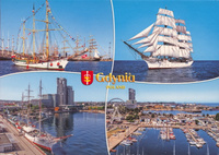 Pocztówka - Żaglowce ZAWISZA CZARNY i DAR POMORZA - Gdynia