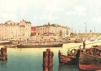 Pocztówka-reprint - Statki w Szczecinie około 1900 r.