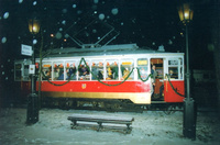 Pocztówka - Pierwsza Kawiarenka Tramwajowa w Polsce - Wagon typu LH-Standard - Wrocław 1998 r.